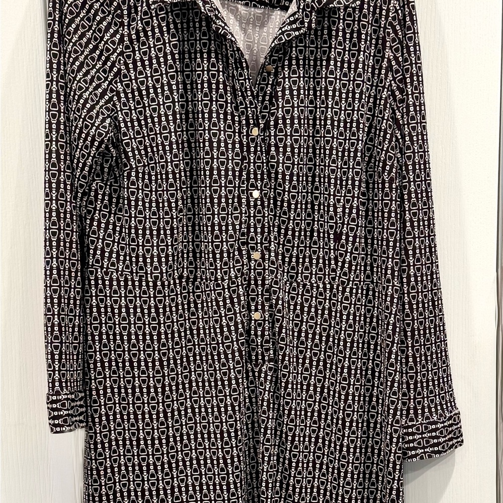 Talbots Black and White Graphic Print Jacket